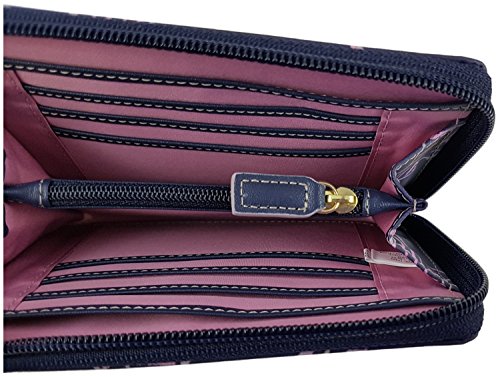 RADLEY Kenwood Navy Blue Medium Zip Around Oilskin Purse Wallet RRP 35.00