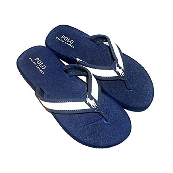 POLO RALPH LAUREN Mens Logo Flip Flops Sliders - ALMER II NE (UK 11 / US  12D Blue) - 1click4all