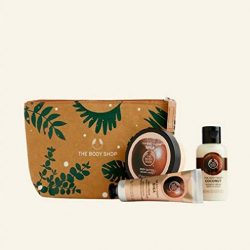 The Body Shop – 4 PC Mini Shea Set Hand Cream, Coconut shower Cream, Shea Body Butter Zip Bag TRAVEL GYM